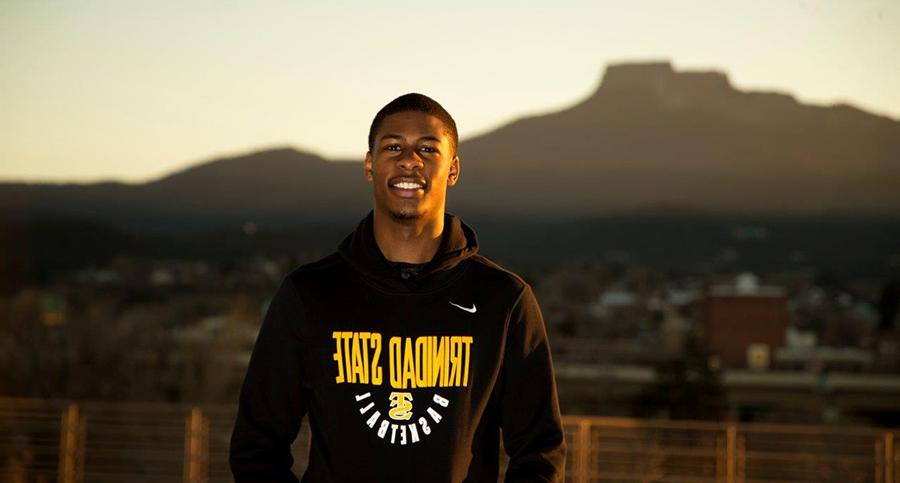 Student in front of Fisher's Peak image